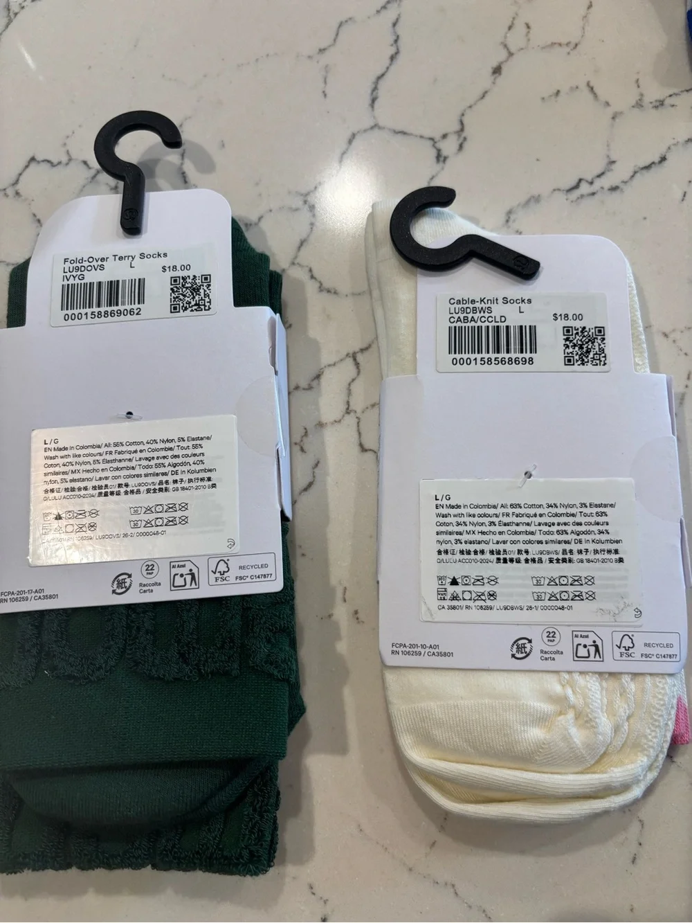 lululemon Socks Buyer’s Choice Size Large NWT